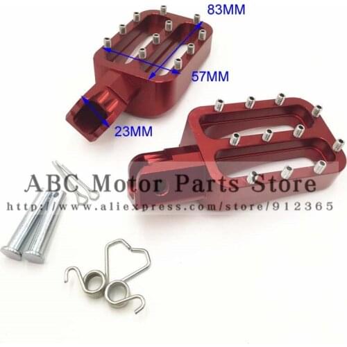 Red CNC Foot Pegs Pedals Rests For Lucky MX Thumpstar Explorer Braaap Atomic Pitpro Pitster Pro Pit Dirt Bike Free Shipping