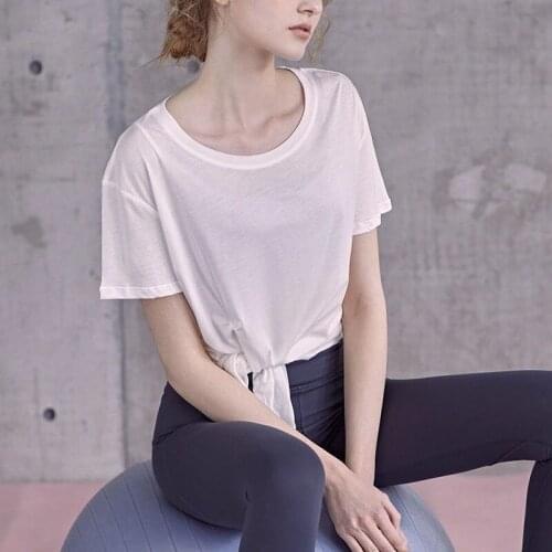 Yoga Crop Top Sports Short Sleeve Womens Blouse Running Training T-shirt Summer Mujer Camisetas