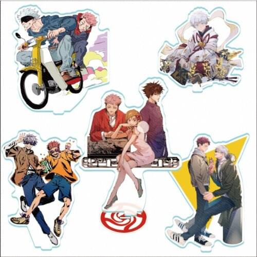 Hot Anime Jujutsu Kaisen Fashion Acrylic Cartoon Stand Model Cute Desktop Toy Itadori Yuji Fushiguro Megumi Gojo Satoru