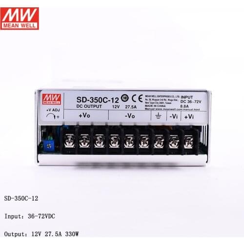 MEAN WELL SD-350C-12 36~72V DC to 12V DC 330W DC-DC Converter Switching Power Supply 48V to 12V 27.5A Converter Transformer SMPS
