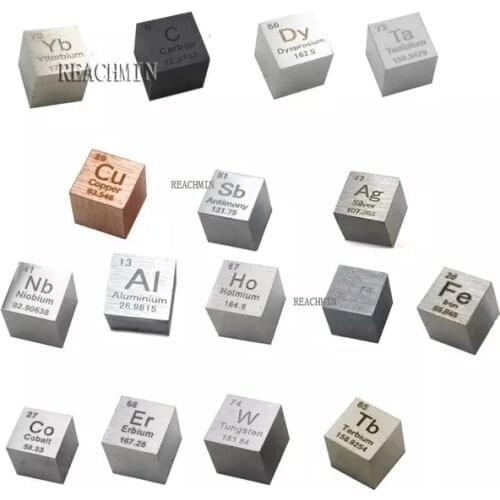Element Cube 10mm Pure Density 99.95% Metal Collections C Al Ti Fe Mg Cr Te Hf V Ta Si Ge Hand Made DIY Hobbies Crafts Display