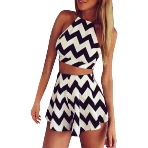 4# Mini Dress Women Wavy Stripes Summer Dresses 2021 Sleeveless Casual Dress Pants Suit Patchwork Boho Dress Платья Для Женщин
