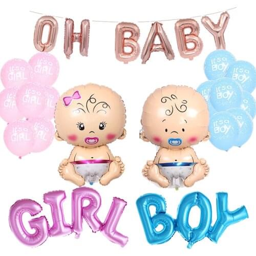 Baby Shower Boy Girl Decorations Set Its A Boy Its A Girl Baby Balloons Gender Reveal Kids Birthday Baptism Christening Party