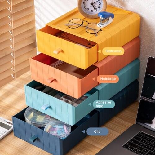 New Drawer Desk Storage Box Plastic Document Sundries Holder Cosmetic Cabinet Storage Organizer Desktop Makeup Wholesale 2021