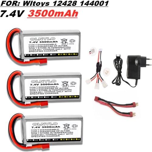 Original Wltoys 144001 2s 7.4 V 3500mAh rechargable Lipo battery for Wltoys 1/14 12428 144001 RC car boat Lipo battery