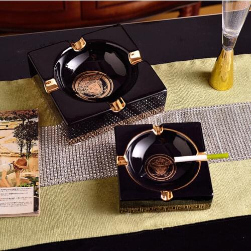 European style ashtray ceramic ashtray creative trend fashion retro living room coffee table large home office