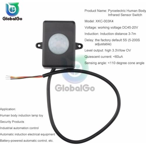 DC 4.5V-20V Pyroelectric Human Body Infrared Sensor Human Body Induction Module Switch Corridor Elevator Delay Motion Sensor