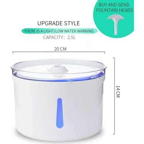 2.5L Automatic Cat Water Fountain LED Electric Mute Water Feeder USB Dog Pet Drinker Bowl Pet Drinking Dispenser For Cat Dog