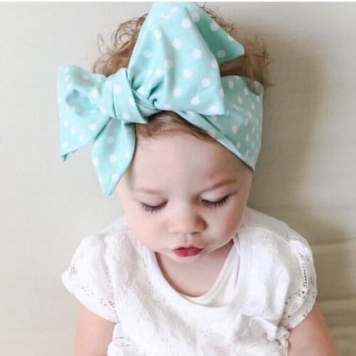 1PC New Arrival Kids Knot Headband Dots/Plaid/Striped Print Bowknot Headband DIY Girls Hair Accessories 0-6 Years old