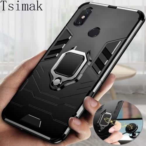 Shockproof Armor Case For Xiaomi Mi Max 3 Mix 2 2s Play Phone Cover for Poco X3 NFC M3 Ring Stand Back Coque