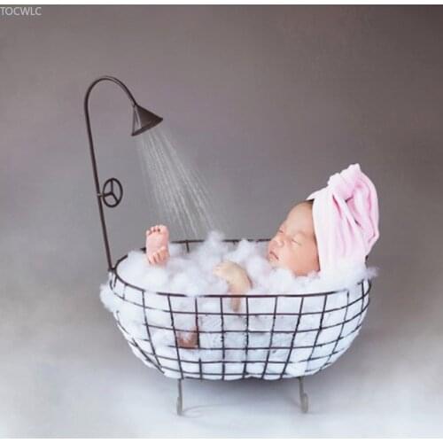 Newborn Photography Prop Baby Photography Auxiliary Frame Iron Basket Shower Bathtub Props Posing Studio Accessori Fotografi Kid