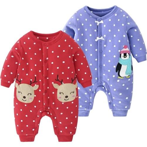 Christmas Clothes 2020 New Baby Jumpsuits Long Sleeve Cotton Romper Cartoon Elk O Neck Outfit Costume Toddler For Newborn 0-18M