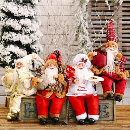 Christmas Decoration for Home Santa Claus Doll Christmas Tree Ornament New Year Home Shipping Mall Decoration Natal kids Gift