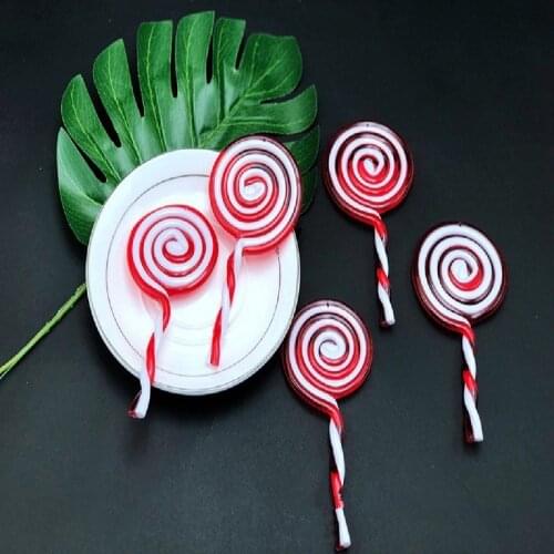 Christmas decoration plastic lollipops candy pendants Christmas crutches red white lollipops candy Family decoration(7 pieces