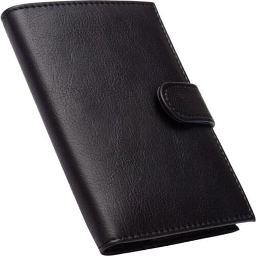 Russian black Buckle solid color Complex and novel Passport Holder Built in RFID Blocking Protect personal information
