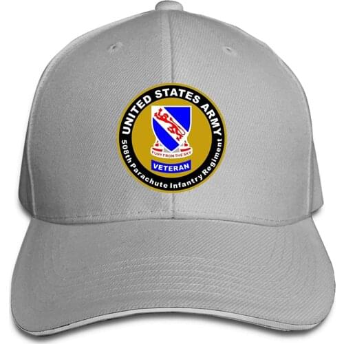 Hat For Men Women Wholesale Hat US Army Veteran 508th Parachute Infantry Regiment Adjustable Baseball Caps Vintage Sandwich Hat