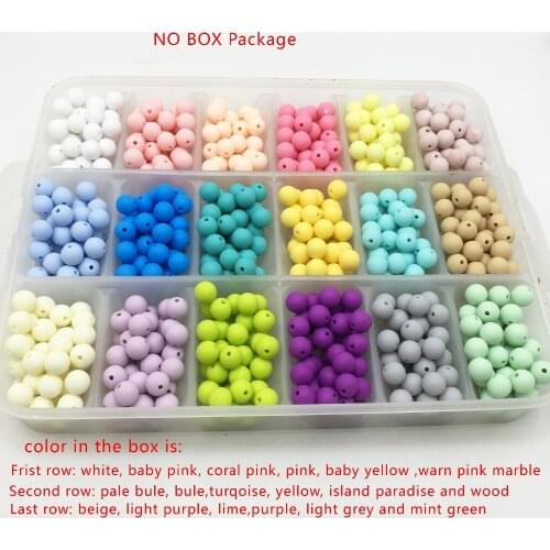 SYBBeads 100pcs/lot Silicone Beads Baby Teether Silicone Teething Beads For Necklace Silicone chew 10mm loose beads teether