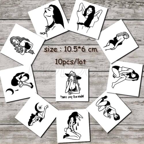 Tattoo sticker fake tatoo moon hat flower sexy girl tatto hand arm temporary water transfer stickers for man woman sell in lot