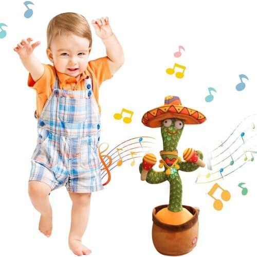 Dancing Cactus Electron Plush Toy Soft Plush Doll Babies Cactus That Can Sing And Dance Voice Interactive Bled Stark Toy For Kid