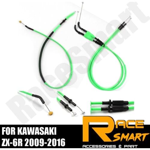 Motorcycle Throttle Line Clutch Cable Steel Wire Set For KAWASAKI ZX-6R 2009 - 2016 ZX6R ZX 6R 2010 11 12 13 14 15 16 ZX6R ZX-6R