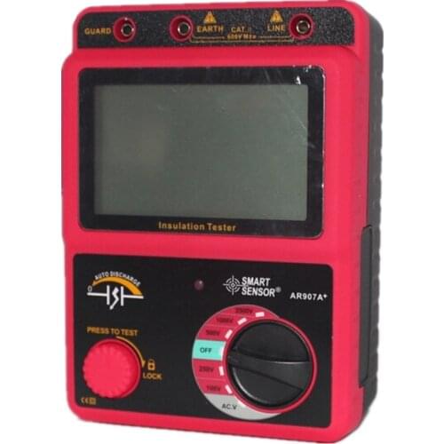 Smart Sensor AR907A+ 100-2500V Insulation Resistance Tester Digital Megohmmeter AC / DC Voltage Tester Ohm Meter