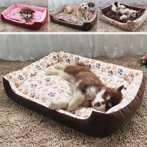 Winter Waterproof Fleece Pet Dog Bed Cat Sofa Winter Warm House For Small Medium Large Dogs Sleeping Mat Lounger Cushion 6 Sizes