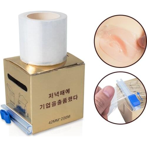 1 Roll 4.5CM*4CM Sliding cut Tattoo Clear Wrap Cover Preservative Film Tattoo Film Permanent Makeup Tattoo Eyebrow Supplies