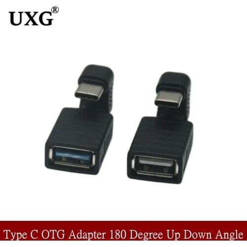 180 Degree Up And Down Angled USB C Type C To USB 3.0 Female OTG Extension Adapter
