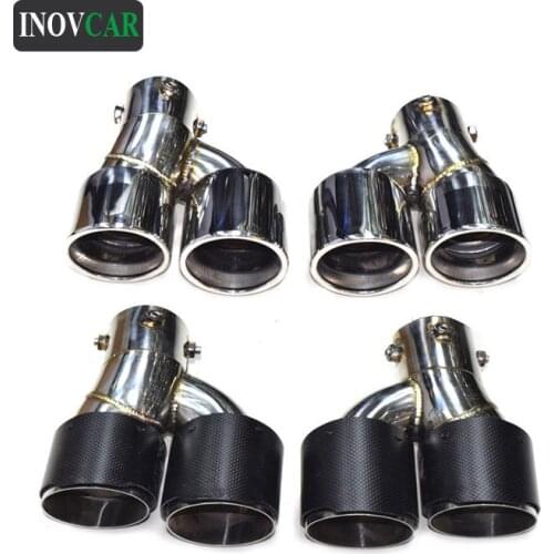 2 PCS 3 Styles G20 Stainless Steel Car Rear Tail Pipes For BMW 3 Series G28 2020 Update 325li 330li H Shape Exhaust Tips