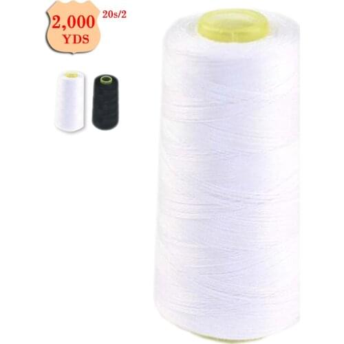 2000yards per spool sewing thread 20s/2 polyester color black and white