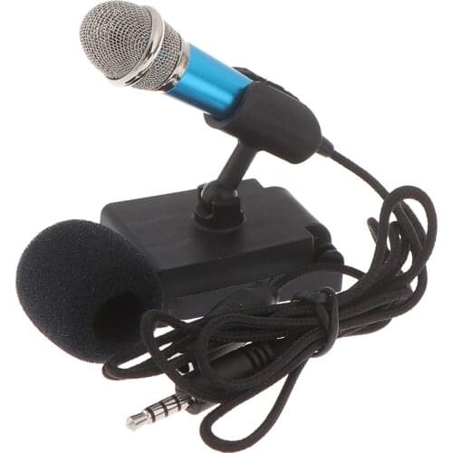 3.5mm Stereo Studio Mic KTV Karaoke Mini Microphone For Cell Phone PC