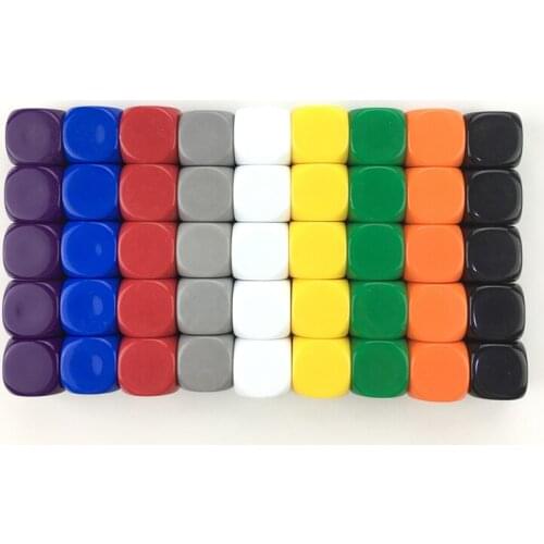 30/60 Pcs/Lot 22mm DIY Wholesale 9 Colour Dice Set Blank Dice Round Corner Acrylic Hexahedron Blank Dice Can Write Color Game