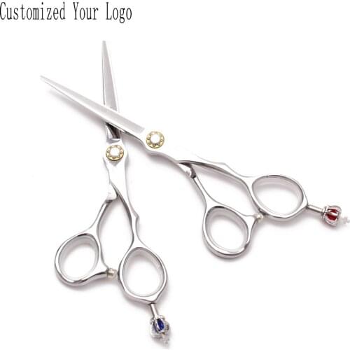 5.5" 6" Engrave Logo 440C Straight Shears Normal Shears Salon Hair Scissors Barber Shop Professional Hairdressing Scissors C9020