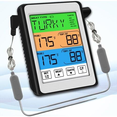 Digital Meat Kitchen Thermometer Stainless Waterproof Meat Temperature Dual Probes Oven Cooking BBQ Temperature Meter