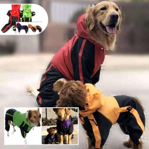 Dog Raincoat Four Seasons Can Wear Manufacturers Direct Wholesale Pet Clothing Four-Legged Raincoat Big Dog Hat Loose