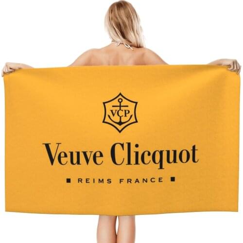 Veuve Clicquot Champagne Beach Towels, XL Bath Towels, Personalized Design, Sand Cloud Luxury Beach Towels_mystyj026