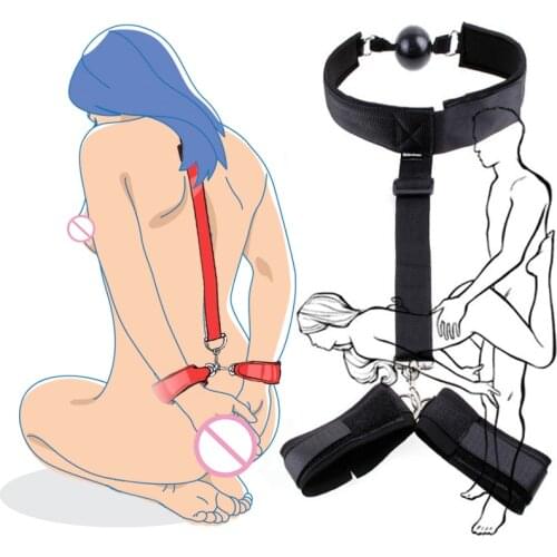 Gags & Muzzles Erotic Adult Games Sex Toys Women Couples Restraints Handcuff Neck Ankle Cuffs For BDSM Bondage Sex shop Products