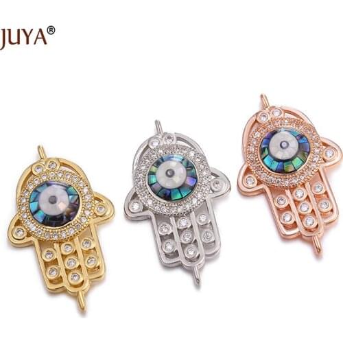 Shiny Zircon Crystal Jewellery Findings Connector Charms DIY Jewelery Components for Making Bracelet Handmade Accessories