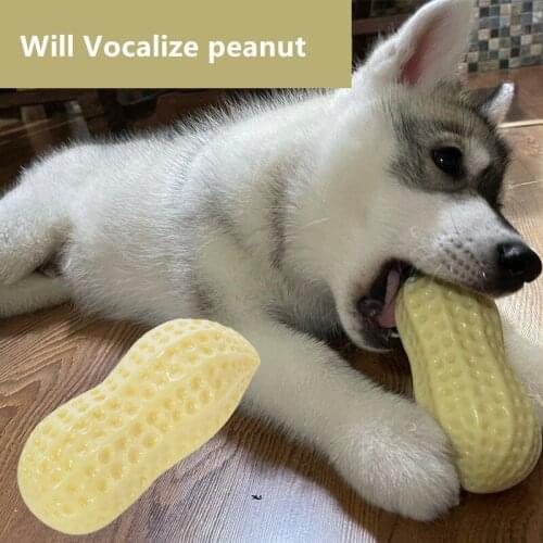 Hot Sale Dog Toy Vocal Peanut TPR Bite Resistant Molar Teeth Medium and Large Dog Funny Dog Ball Interactive Dog Supplies