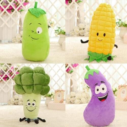 Creative plush toy fruits and vegetables, broccoli pillow, strawberry cushion, carrot rag doll, birthday gift woman