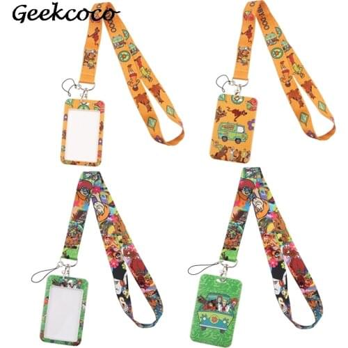 J2277 Cartoon Kawaii Card Holders Case Phone Key Badge Camera USB Holders Neck Rope Lanyard with Keyring For Kids