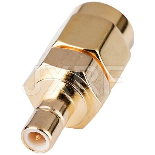 JXRF Coaxial Coax Adapter SMA Male Plug to SMB Male Plug Straight Gilded SMB to SMA Connector