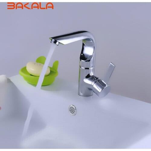 Freeshipping BAKALA bathroom design banheiro Brass Chromed single lever single hole hot and cold bathroom faucet G-7053