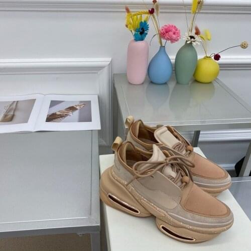 Shoes Women Autumn New Genuine Leather Platform Sneakers Round Toe Lace-up Casual Flats Heighten Designer Shoes Zapatillas Mujer