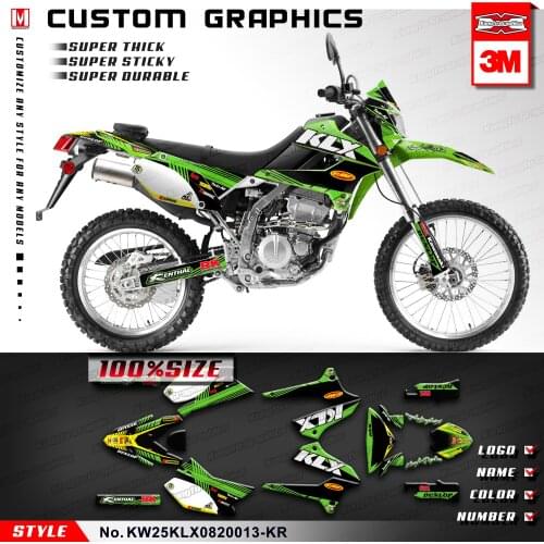 KUNGFU GRAPHICS Custom Stickers Vinyl Decals for KLX 250 S D-Tracker X Final Edition 2008 2009 2010 2011 2012 2013 to 2020