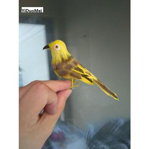 Mini cute simulation yellow&gray bird model toy foam&furs bird doll gift about 12cm 1116