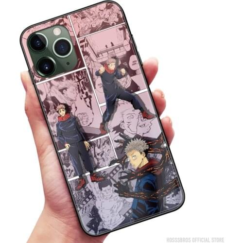 Jujutsu Kaisen Yuji Itadori Soft Silicone Glass for iPhone SE 6 6s 7 8 Plus X XR XS 11 12 Mini Pro Max Phone Case Cover Shell