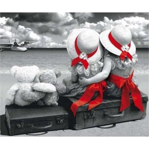 Dpsprue Full 5D DIY Square/Round Drill Diamond Painting "Children" Diamond Embroidery Cross Stitch 3D Decor Gift DF085