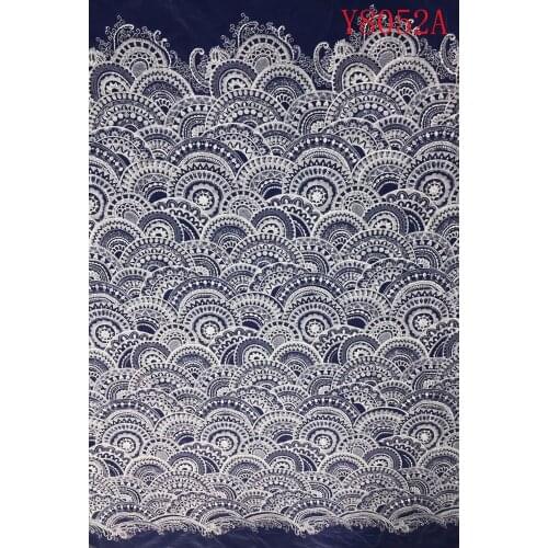 Popular J-6299 embroidery African tulle lace French net fabric with beads embrodery lace fabric for dress