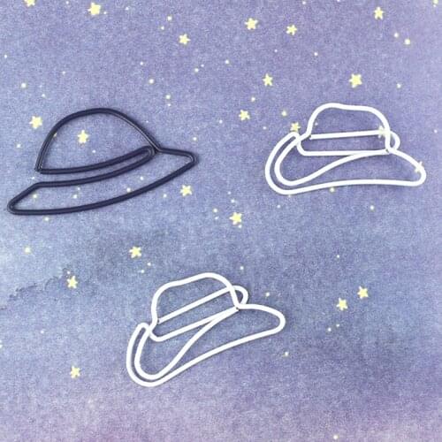Hat Paper Clip Cartoon hat Shaped Paper Clips Steel Bookmark Fashion Windbreaker Hat Paper Clip Paperclip Cute Paper Clips